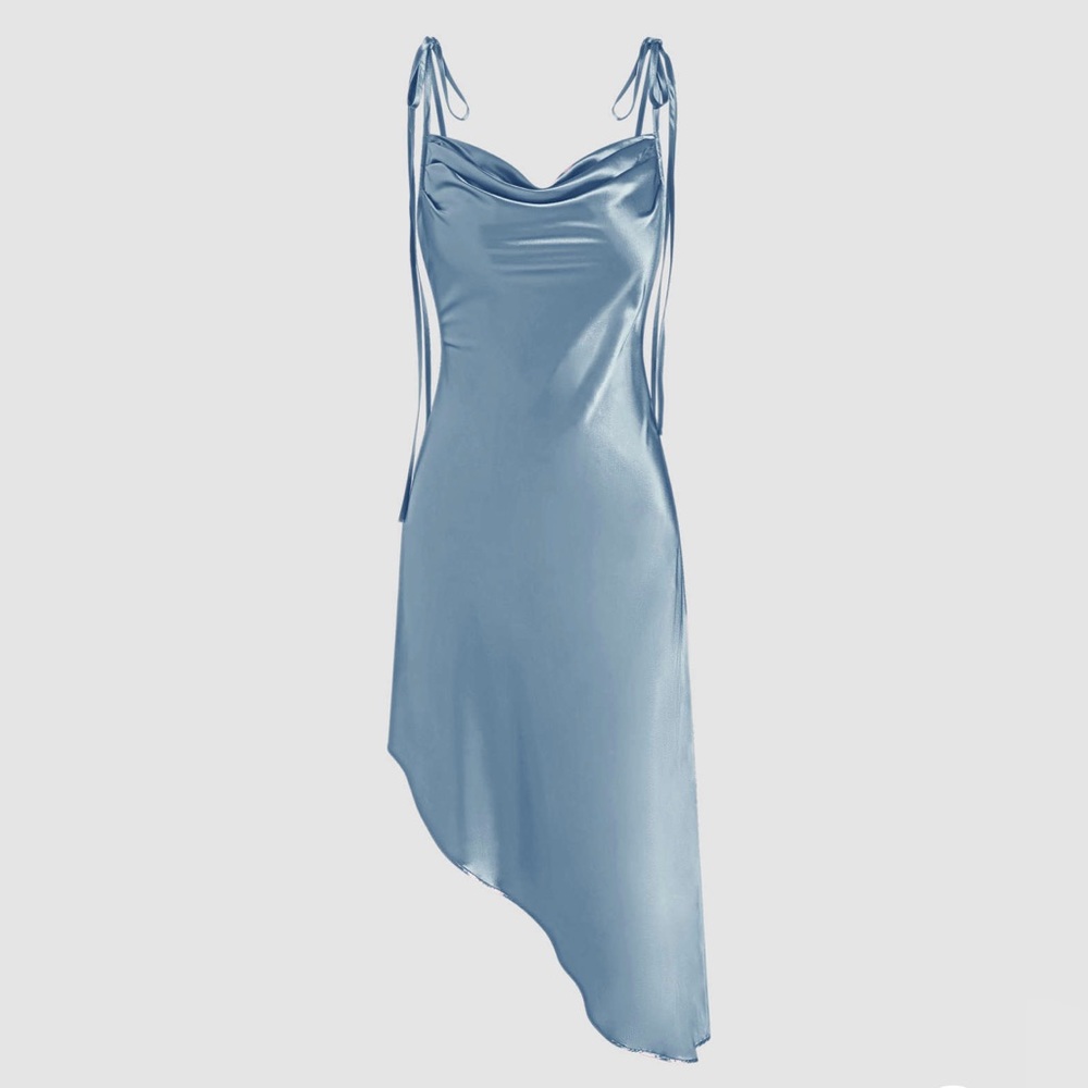 Satin Asymmetrical Hem Cami Dress, size Medium